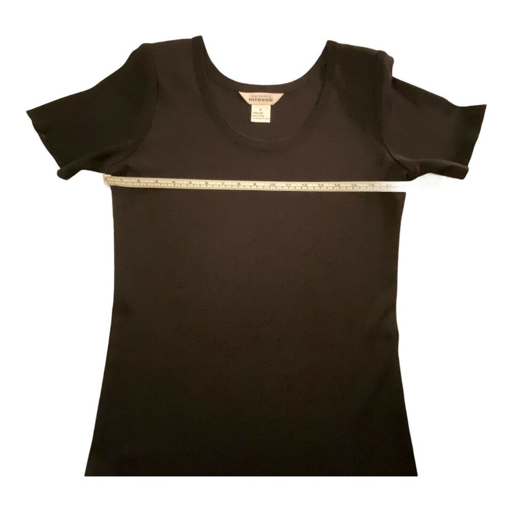 Exclusively Misook Short Sleeve Dress Midi Length Pullover Black Size Small - Picture 6 of 12